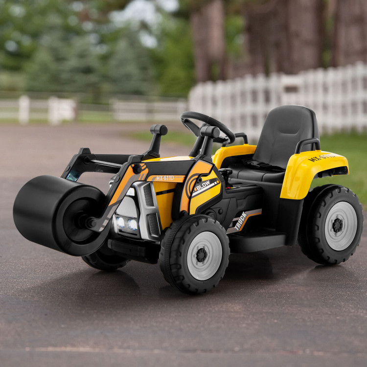 12V Kids Ride on Road Roller with 2.4G Remote Control-YellowCostway Gallery View 1 of 10